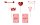 Partydeco Partyaccessoire Love is in the Air 7-teilig, Pink/Rot