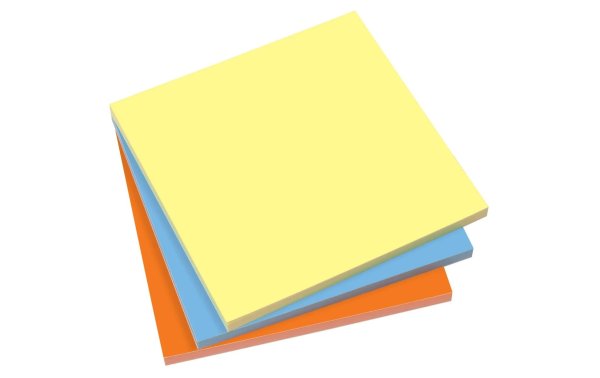 Sigel Moderationskarten 10 x 10 cm 300 Stück, Gelb/Blau/Orange