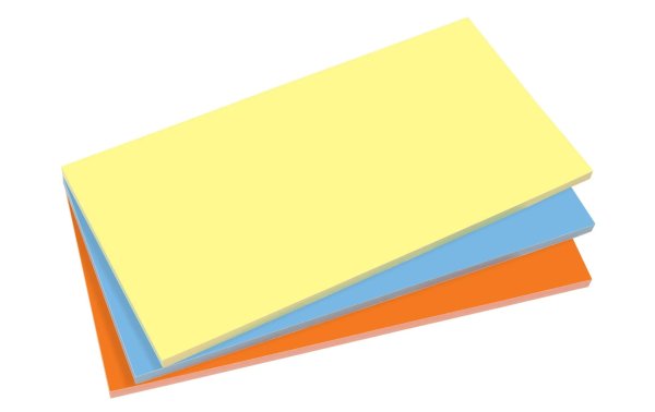 Sigel Moderationskarten 10 x 20 cm 300 Stück, Gelb/Blau/Orange