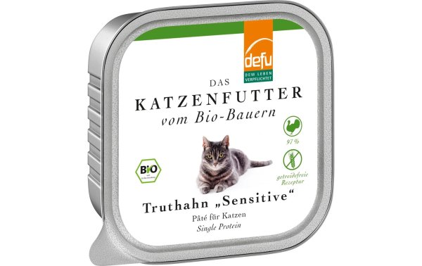 defu Nassfutter Sensitive Pâté Bio Truthahn, 100 g