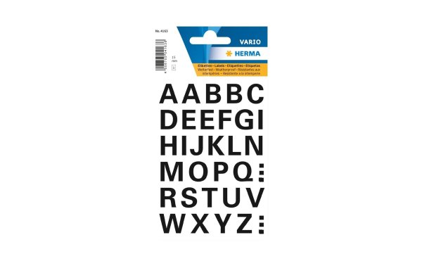 Herma Stickers Namensetiketten A – Z, 1.5 cm, Schwarz