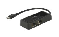 Delock Netzwerk-Adapter USB-C - 2xRJ-45 1Gbps