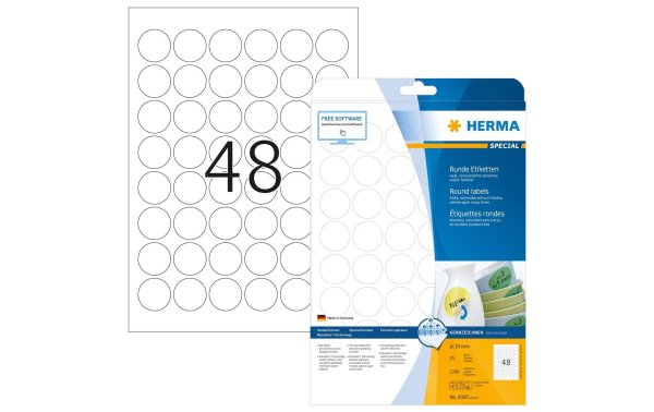 HERMA Universal-Etiketten Ø 3 cm, 1200 Etiketten