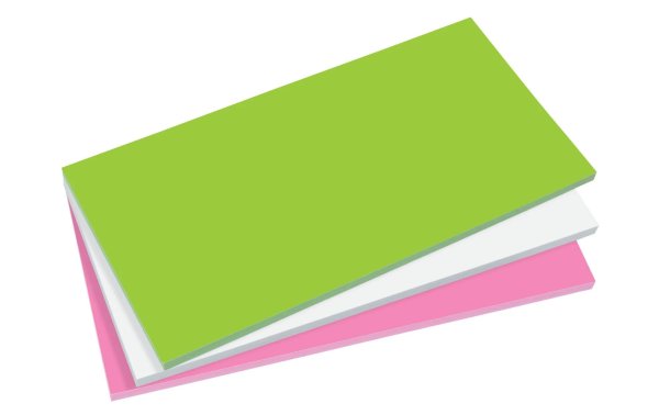 Sigel Moderationskarten 10 x 20 cm 300 Stück, Grün/Weiss/Pink