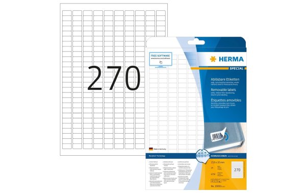 HERMA Universal-Etiketten 1.78 x 1 cm, 6750 Etiketten