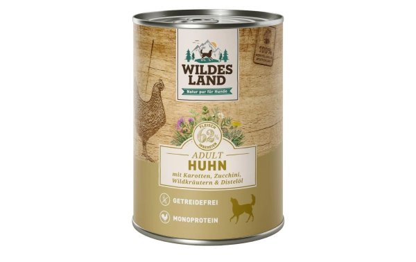 Wildes Land Nassfutter Huhn mit Karotten, Zucchini & Wildkräutern, 400g