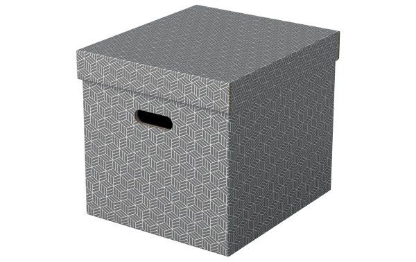 Leitz Aufbewahrungsbox Esselte Home Cube Gross, 3 Stück, Grau