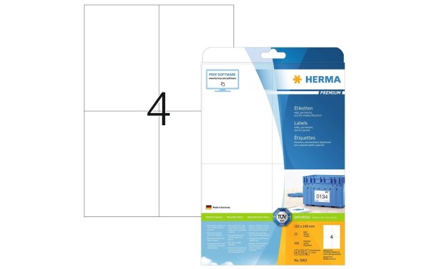 HERMA Universal-Etiketten Premium, 10.5 x 14.8 cm, 100 Etiketten