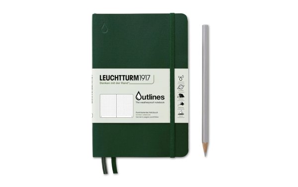 Leuchtturm Notizbuch Outlines B6+, Dot, Grün