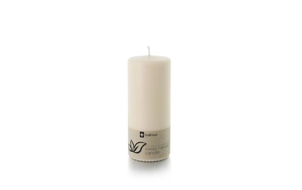 balthasar Zylinderkerze Swiss Natural Candle 19 x 8 cm Alt Weiss