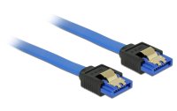 Delock SATA3-Kabel 50 cm blau, Metal-Clip