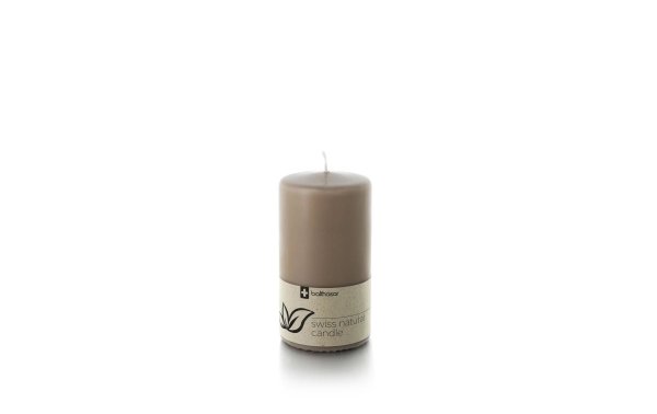 balthasar Zylinderkerze Swiss Natural Candle 12 x 6 cm Taupe