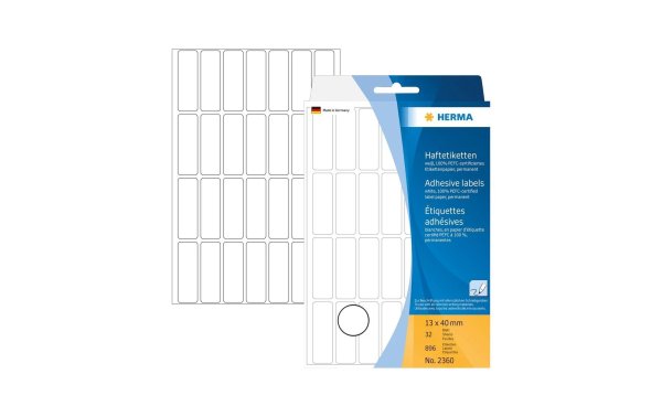 HERMA Universal-Etiketten 1.3 x 4 cm, 896 Etiketten