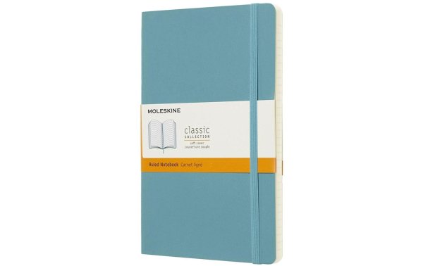 Moleskine Notizbuch Classic A5 Liniert, Hellblau, 192 Seiten