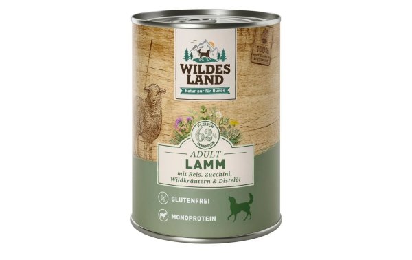 Wildes Land Nassfutter Lamm mit Reis, Zucchini & Wildkräutern 400 g