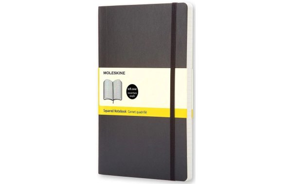 Moleskine Notizbuch Classic A5 Kariert, Schwarz, 192 Seiten