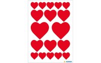Herma Stickers Motivsticker Rote Herzen 54 Stück Rot