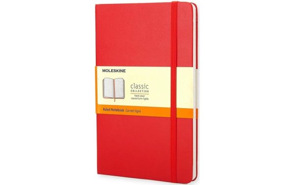 Moleskine Notizbuch Classic A5 Liniert, Rot, 240 Seiten