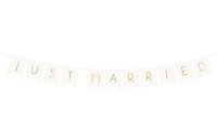 Partydeco Girlande Just Married 15 x 155 cm, Weiss/Gold