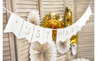 Partydeco Girlande Just Married 15 x 155 cm, Weiss/Gold
