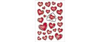 Herma Stickers 3D-Sticker Herzen mit Silberprägung 50 Stück Rot