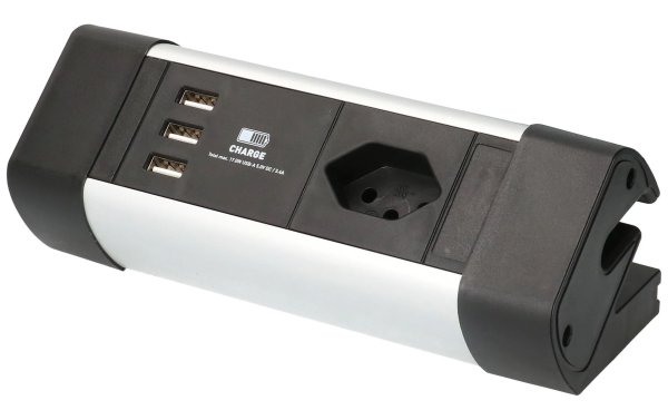 Max Hauri Tischsteckdosenleiste Office Line, 1x T13, 3x USB A