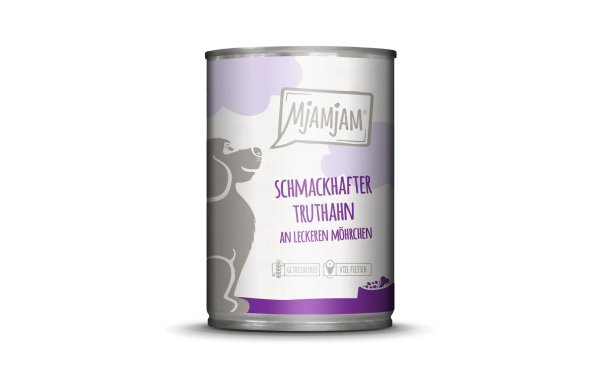 Mjamjam Nassfutter Truthahn mit Karotten, 400 g