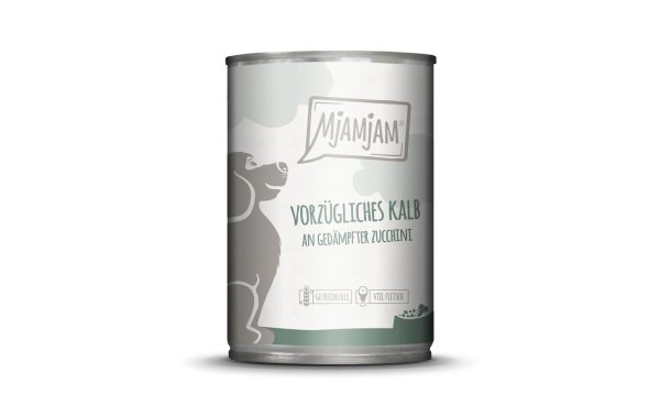 Mjamjam Nassfutter Kalb mit Zucchini, 400 g