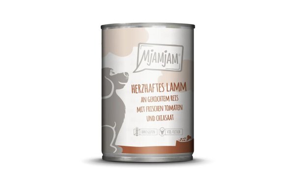 Mjamjam Nassfutter Lamm mit Reis und Tomaten, 400 g