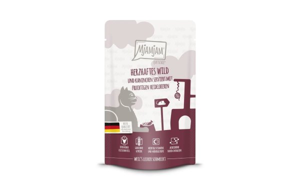 Mjamjam Nassfutter Quetschie Wild & Kaninchen, 125 g