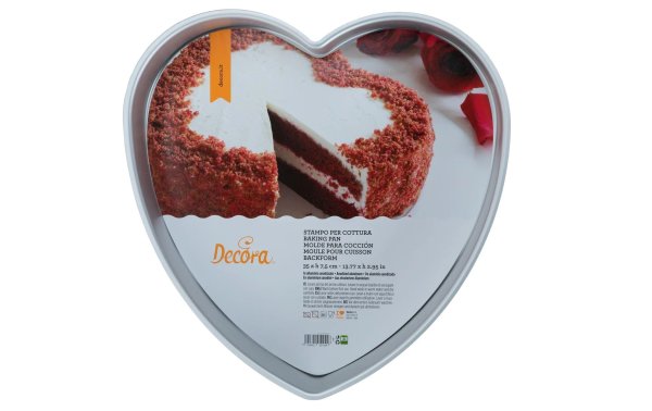 Decora Motiv-Backform Herz, Ø 35 cm, Silber