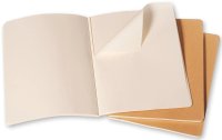 Moleskine Notizbuch XL Blanko, Hellbraun, 3er Set
