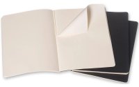 Moleskine Notizbuch XL Blanko, 120 Seiten, 3er Set