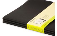 Moleskine Notizbuch XL Blanko, 120 Seiten, 3er Set