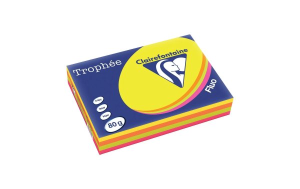 Clairefontaine Kopierpapier Trophée Colored Copy FSC A4, Mehrfarbig,80 g/m²