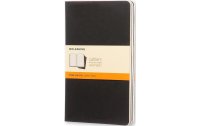 Moleskine Notizbuch A5 Liniert, Schwarz, 3-teilig