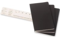 Moleskine Notizbuch A5 Liniert, Schwarz, 3-teilig