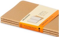 Moleskine Notizbuch A6 Liniert, Hellbraun, 3-teilig