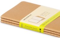 Moleskine Notizbuch A6 Blanko, Hellbraun, 3-teilig