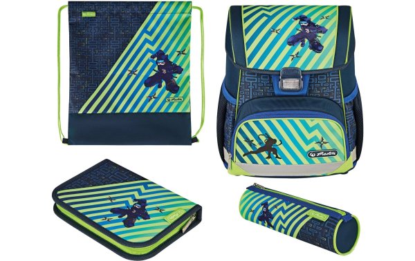 Herlitz Schulthek Loop Plus Funky Ninja 4-teiliges Set