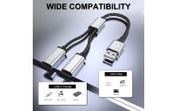 4smarts USB 2.0-Y-Kabel textil USB A - 2x USB C 0.2 m