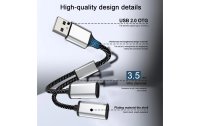 4smarts USB 2.0-Y-Kabel textil USB A - 2x USB C 0.2 m