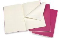 Moleskine Notizbuch A5 Blanko, Pink, 3-teilig