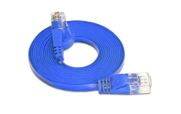 SLIM Slimpatchkabel Cat 6, UTP, 0.75 m, Blau