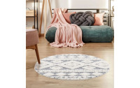 MyCarpet Teppich Focus Ø 120 cm, Grau/Weiss