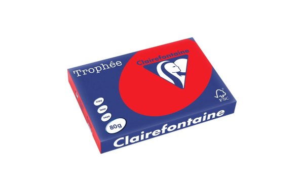 Clairefontaine Kopierpapier Trophée Colored Copy FSC A3, Rot, 80 g/m²