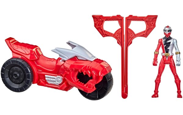 Hasbro Power Rangers Rip N Go T-Rex Battle-Bike und Roter Ranger