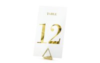 Partydeco Tischkarte Nummern 7 x 12 cm, 20 Stück, Transparent/Gold
