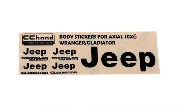 RC4WD Aufkleber Metal Logo, Schwarz SCX6 Jeep Wrangler