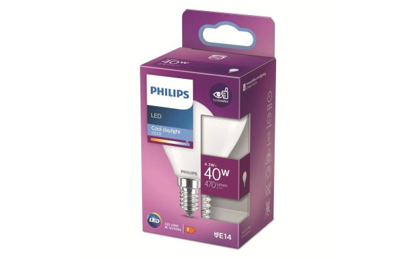 Philips Lampe (40W), 4.3W, E14, Tageslichtweiss (Kaltweiss)